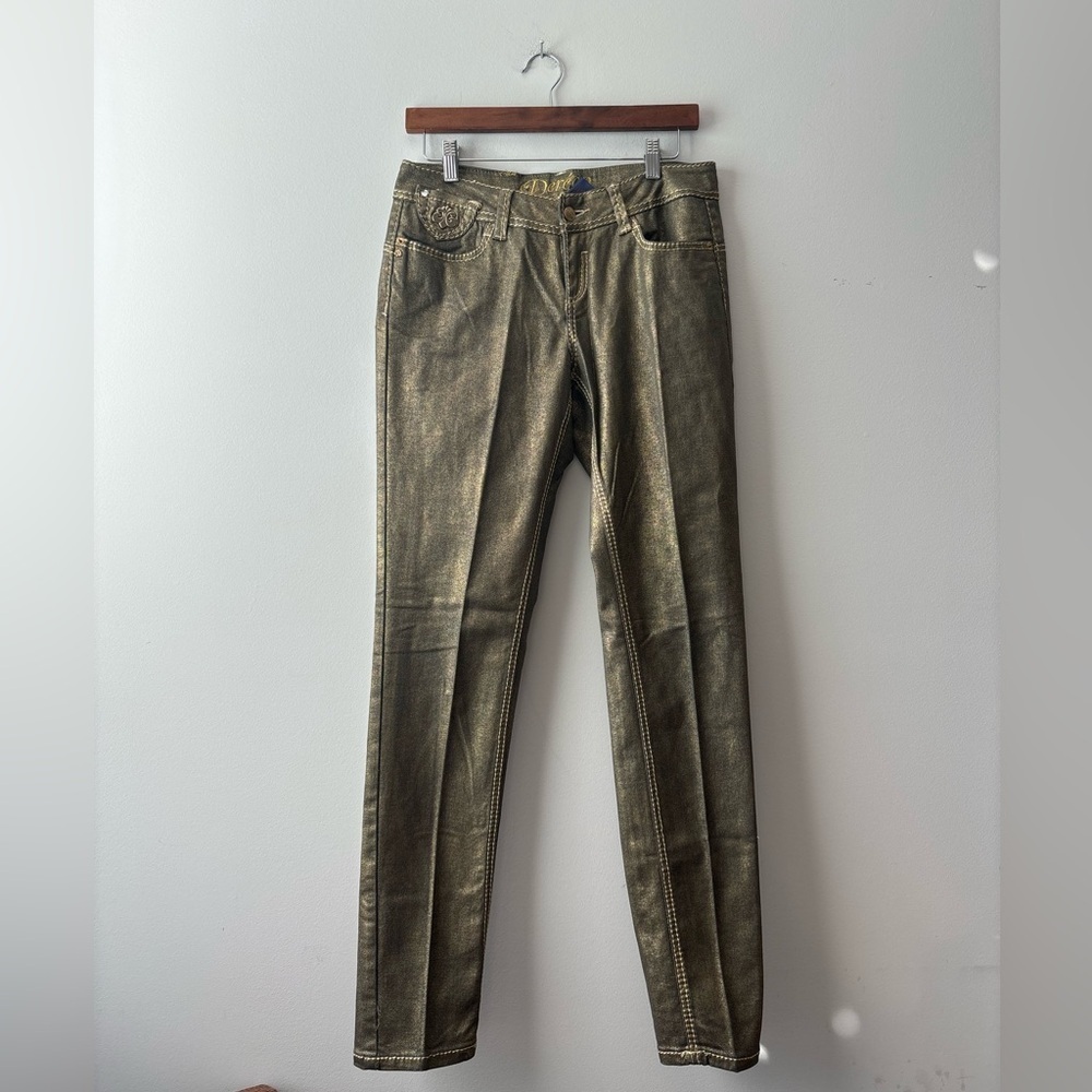 $10 sale 🍓Dereon Beyonce gold low rise pants size 7/8